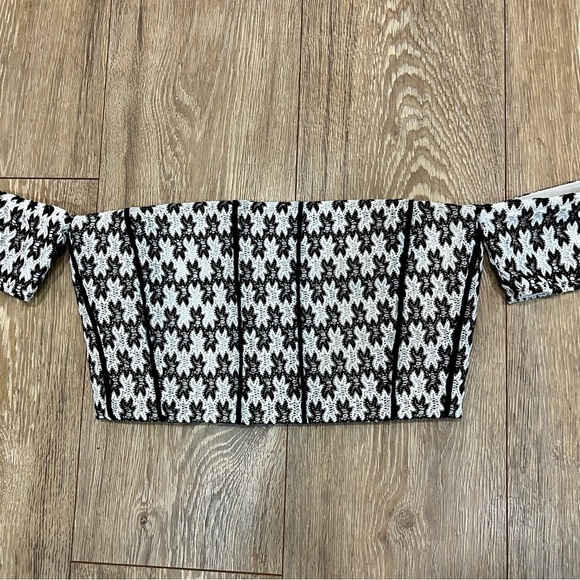 MAJE white and black cropped corset top - Picture 3 of 13